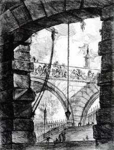 Plaat 4 uit de Carceri serie, 1761 door Giovanni Battista Piranesi